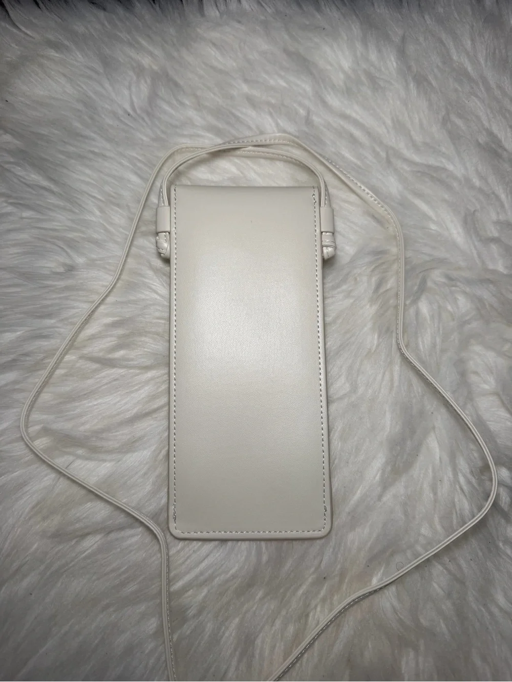 Celine White Leather Crossbody Phone Pouch